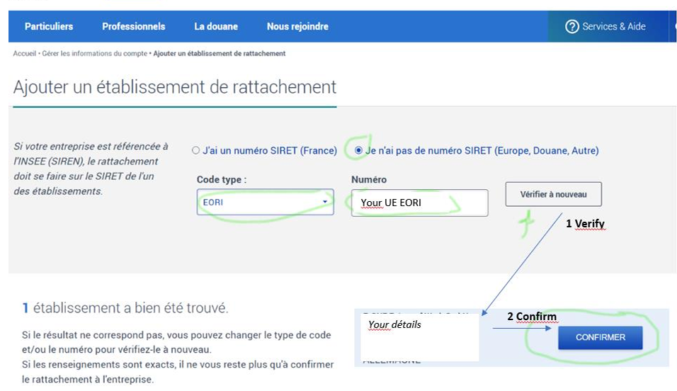 Tuto pour ajouter un établissement de rattachement